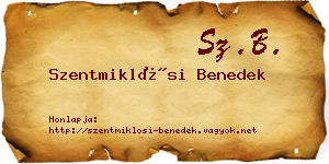 Szentmiklósi Benedek névjegykártya